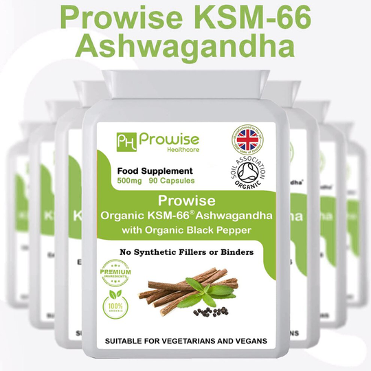 Prowise KSM-66 Ashwagandha with Organic Black Pepper 500mg 90 Capsules