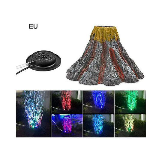Woosien - New aquarium volcano ornament light night kit air bubbler desktop decorations for fish tank aquarium bubbler gift with led light