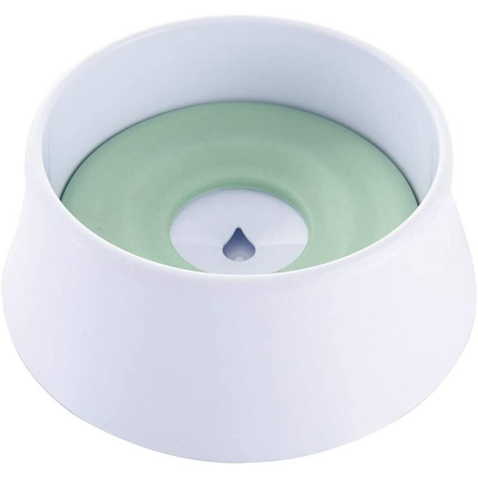 Bearsu - Floating Pet Bowl, Slow Water Dispenser, Anti-Overflow, Large Capacity, Green