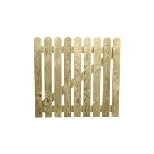 3ft x 3ft Treated Wooden Picket Garden Gate - Pointed Top