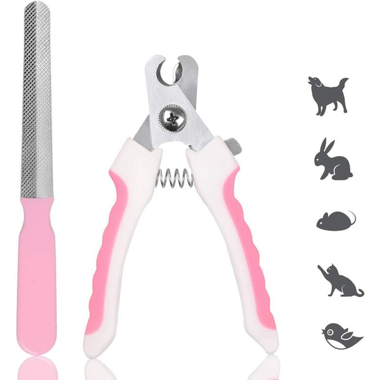 Pet Nail Clipper Animal Claws Scissor & Free Nail File, with Safety Lock and Protective Guard to Avoid Over Cutting - Suitable for Dogs Cats Birds