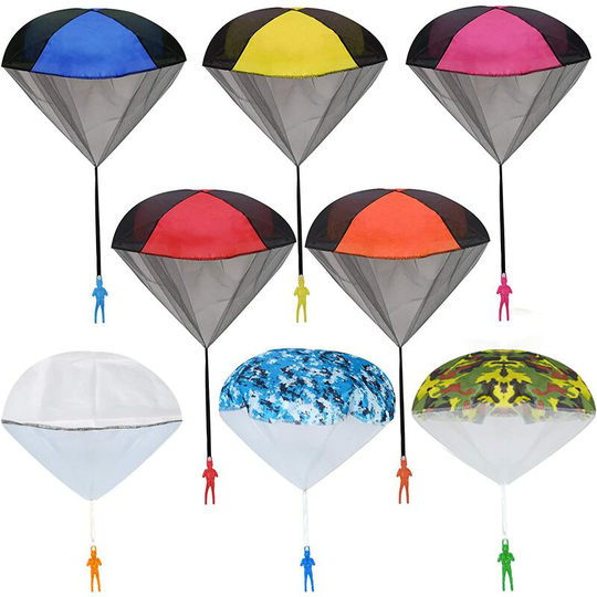 Parachute Toy, Tangle Free Throwing Toy Parachute, Outdoor Children's Flying Toys, No Battery nor Assembly Required (8 Pieces Set)