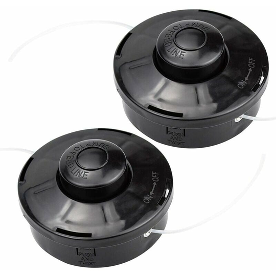 2 Pack Universal Brush Cutter Head A6481 Nylon Trimmer Replacement Spool Brush Cutter Cutting Head M10 x 1.25 for Gasoline Petrol Brush Cutter