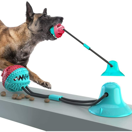 Upgrade Suction Cup Dog Toy Dog Chew Toys Interactive Dog Toys Dog Teeth Cleaning Toys Pet Molar Bite Toy Dog Squeaky Tug Toy for Dogs Non-Toxic &