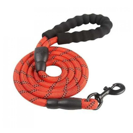 Pet Dog Collar Pet Supplies Reflective Multicolor Round Dog Leash(Red) Thsinde
