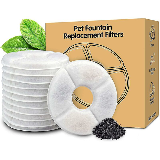 12 Pack Cat Fountain Replacement Filters | Pet Water Fountain Filters | Activated Carbon Filters