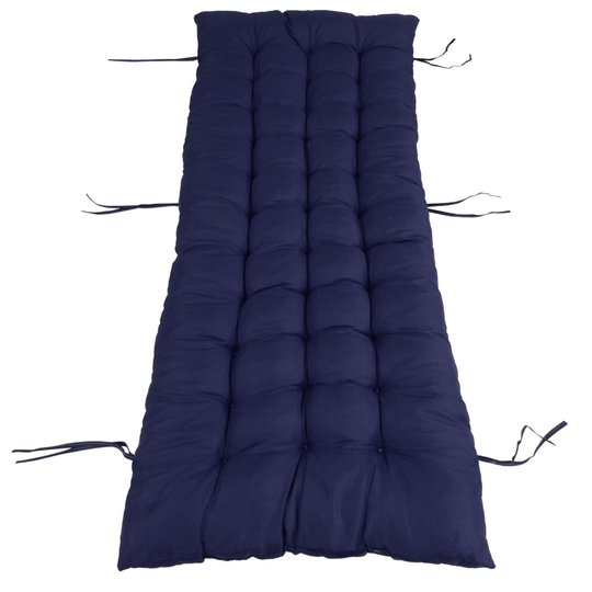 (Navy) Sun Lounger Cushion Outdoor Thick Padded Spare