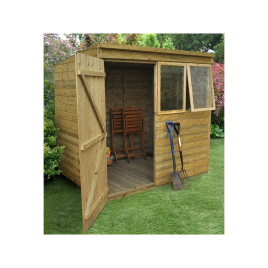 Tongue and Groove Reverse Layout Pressure Treated 7x5 Pent Shed