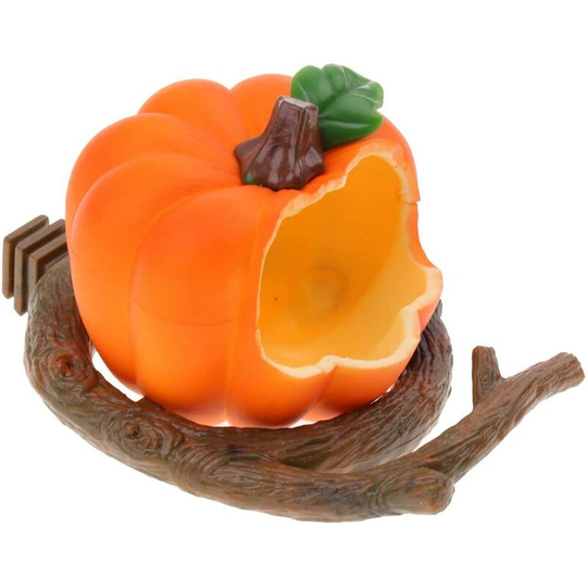 Automatic Bird Feeder Parakeet Food Bowl Parrot Accessory - Pumpkin