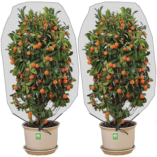 1.2*1.8M,2 Insect Bird Barrier Mesh With Drawstring - Garden Insect Net Plant Cover for Protecting Plant Fruit Flowers From Insect Bird Feeding