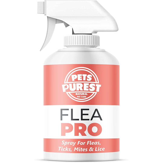 Pets Purest Flea Treatment for Dogs & Cats 100% Natural Mite, Lice, & Tick Remover Flea Spray for Cat, Dog, Pet, Puppy, Kittens, Rabbits, Fe