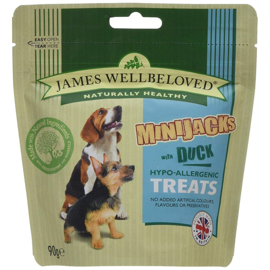 James Wellbeloved Minijacks Hypoallergenic Duck Dog Treats (10 Packs)