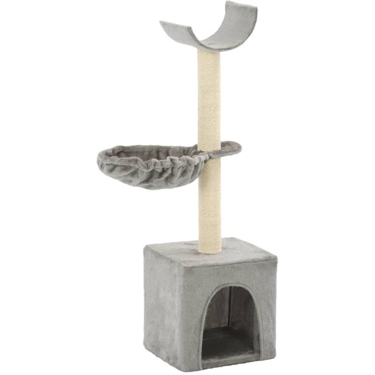 Cat Tree with Sisal Scratching Posts 105 cm Grey - Grey