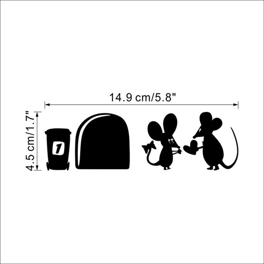 Mouse hole, cute and funny small living room bedroom wallpaper wall sticker, 4.5 * 14.9 cm.
