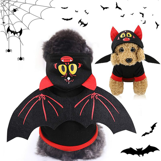 Dog Halloween Clothes, Dog Bat Costume, Pet Bat Costume, Pet Halloween Costumes with Wings