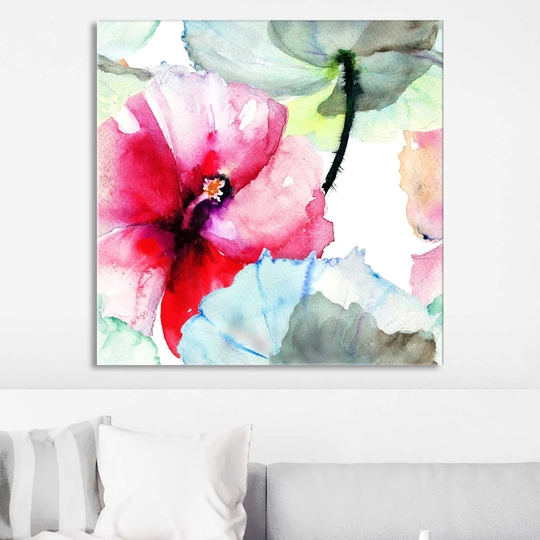 Pink Flower 2 - Wrapped Canvas Painting on Canvas