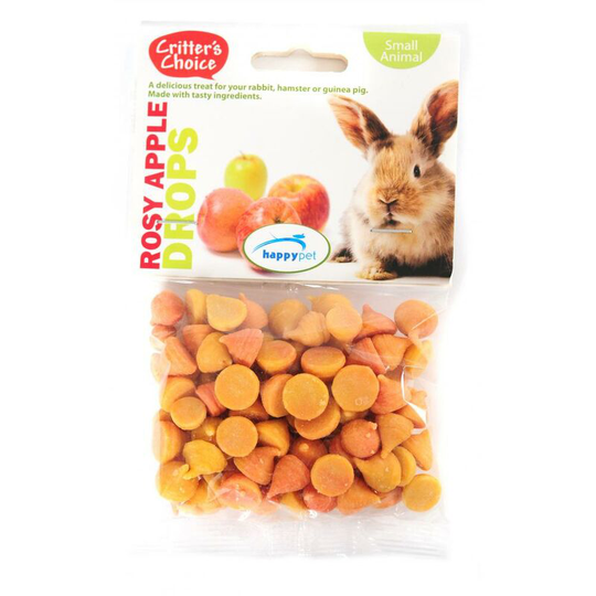 Happy Pet Products - Critters Choice Rosy Apple Drops Small Animal Treats (75g) (May Vary) - May Vary