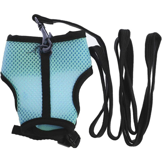 Modou - Rabbit Mesh Harness Leash Ferret Guinea Pig Small Animal Pet Walking Lead Sky Blue