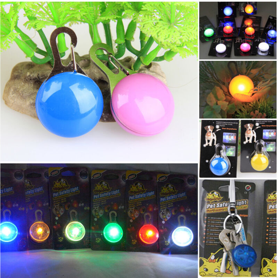 One piece pet pendant led light dog tag hot 9 color luminous night dog collar red