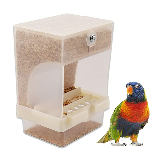 1PCS Automatic Bird Feeder - Bird Feeder, Parrot Feeding cage Accessories,Suitable for Small and Medium Parrotsand Birds Seed Feeder for(1pcs)