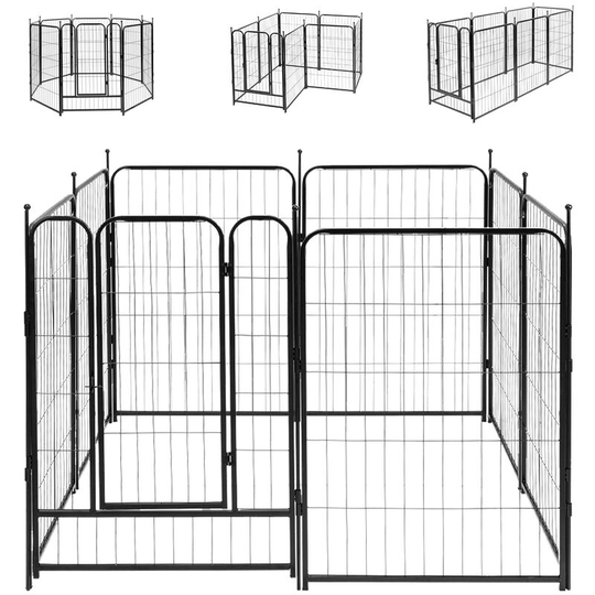 Metal Dog Cat Exercise Fence Playpen Kennel 8Panel 40'H Safe For Pet