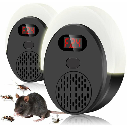 Monly - Powerful Ultrasonic Rodent and Insect Repeller, 8W Variable Frequency with Scary Lights, Pest Repellent for Various Occasions, Anti Mice and