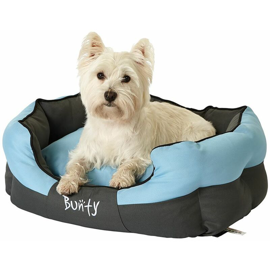 Anchor Soft Dog Bed Waterproof Washable Hardwearing Pet Basket Mat Cushion - Blue - Medium - Bunty