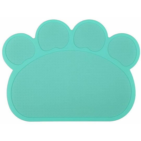 40 x 30 cm Navy Blue Cat Paw Shaped Silicone Litter Mat