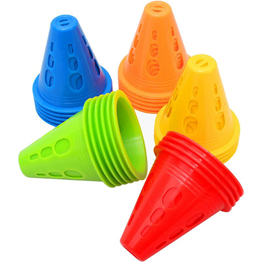 50 pack Traffic Cones, Sports Cones High Visibility Traffic Marking Plots Multicolor Traffic Cone Plot for Soccer, Agility Sports or Dog Training