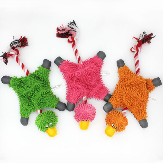 3 pcs Pet supplies Dog plush toys Mop Plush strange ducks gnaw Clean teeth Bite Koji Teddy small dogs Suitable for 32 * 19cm