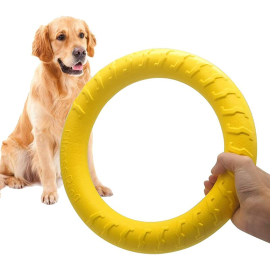 Dog Chew Toys, Indestructible Toy for Dogs, Chew Toy for Puppies and Small and Medium-Sized Dogs, Throwing Float, Yellow