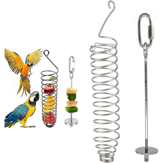 Hanging Parrot Feeders, 2 Pcs Parrot Feeders Bird Feeder Holder, Stainless Steel Parrot Feeder Spit