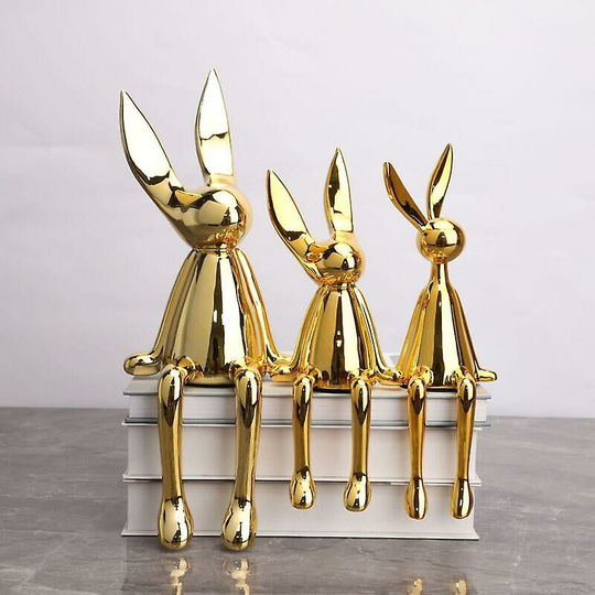 Deckon - Modern And Simple Sitting Rabbit - Soft Decoration,gold Large 14*12*36cm