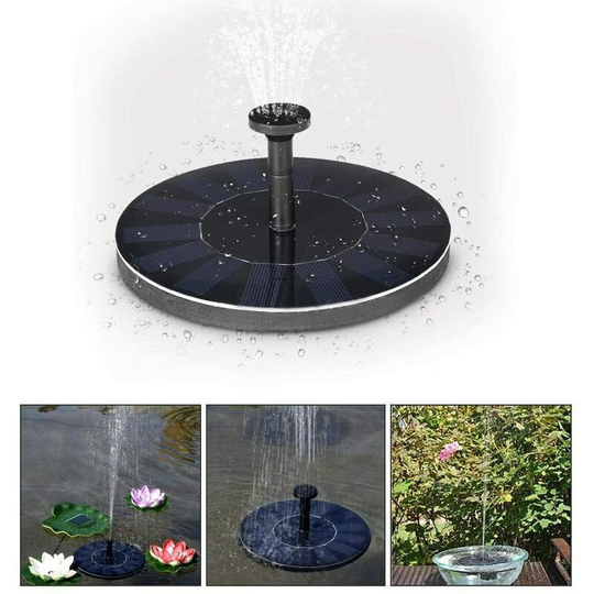 Mini Solar Floating Birdbath Fountain Solar-Powered Submersible Floating Pool Water Pump Floating Fountain Pond with Spraying Nozzle for Garden