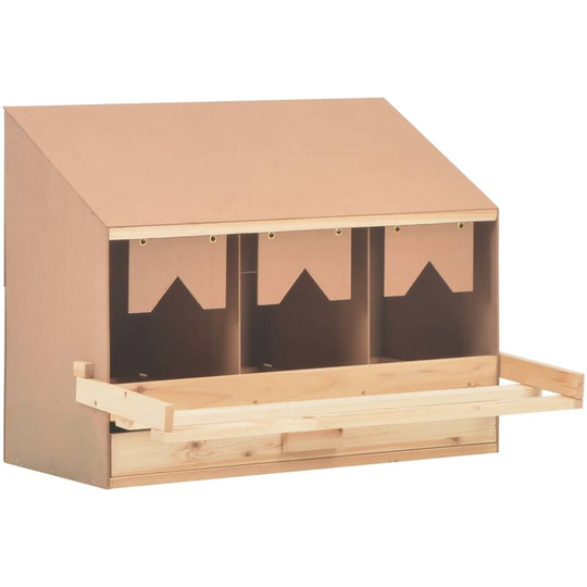 Chicken Laying Nest 3 Compartments 72x33x54 cm Solid Pine Wood Vidaxl n/a