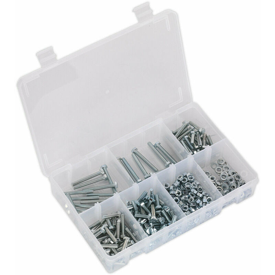 Loops - 444 Piece Setscrew Nut & Washer Assortment - High Tensile Steel - M5 Metric