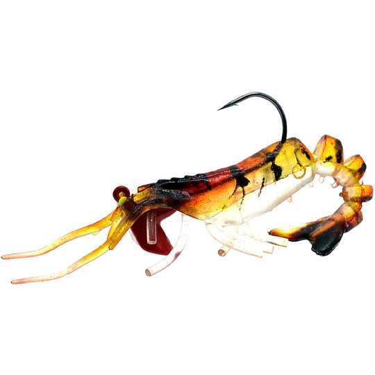 Soft Shrimp Fishing Lure Artificial Soft Shrimp Bait Lure Bait with Hook,model:Yellow & Red - model:Yellow & Red