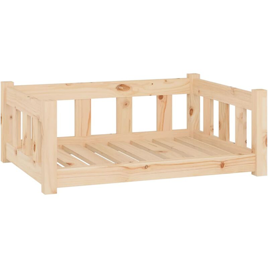 Dog Bed 75.5x55.5x28 cm Solid Wood Pine Vidaxl Brown