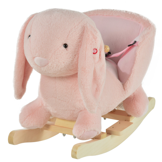 HOMCOM Cute Kids Ride-On Rocking Rabbit w/ Sound Handlebars Seat Belt