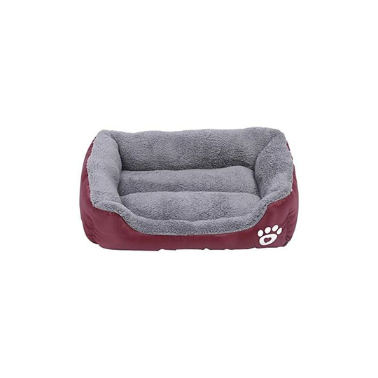 Plush Dog Bed Dog Kennel Soft Warm Comfortable Bed for Small Medium Large Dogs Winter House Pet Supplies - Red Jujube m 54 * 42cm