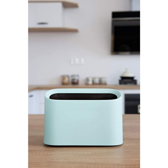Mini Countertop Trash Can, Trash Can, Makeup Rack, Bathroom Vanity, Kitchen, Office, Desk (Blue)