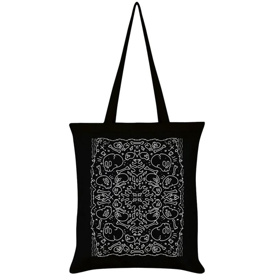 Skull n Bones Tote Bag (One Size) (Black/White) - Black/White - Grindstore