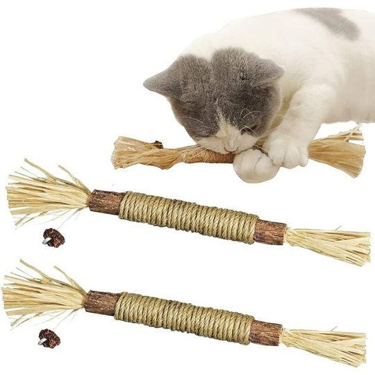 Set of 2 Catnip Sticks, Chew Sticks, Catnip Sticks for Grinding Teeth, Catnip Sticks, Catnip Toy