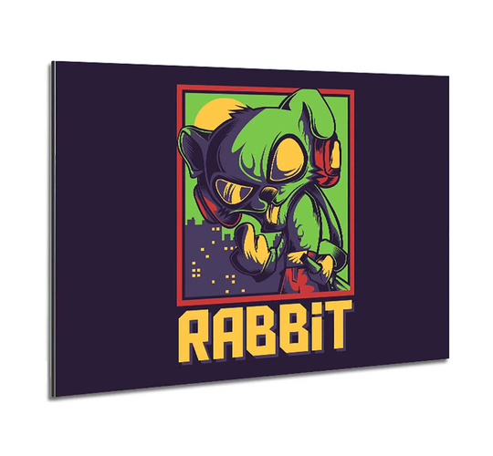 The Evil Rabbit - Unframed Graphic Art on Metal