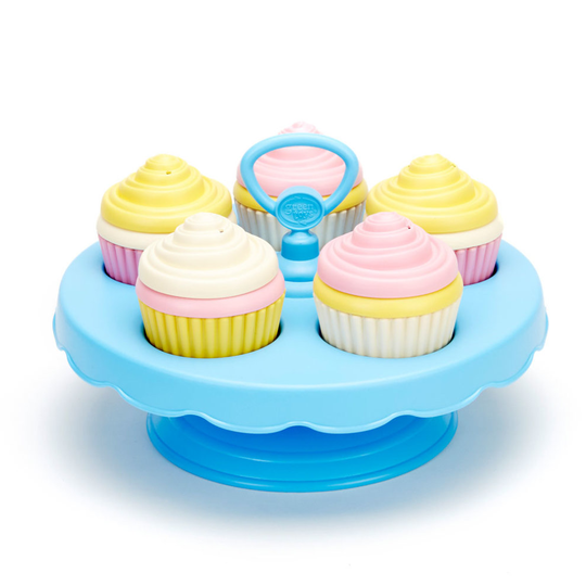 Green Toys Cupcakes Set with Cake Display Stand