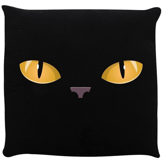 Curious Kitten Cushion (One Size) (Black) - Black - Grindstore