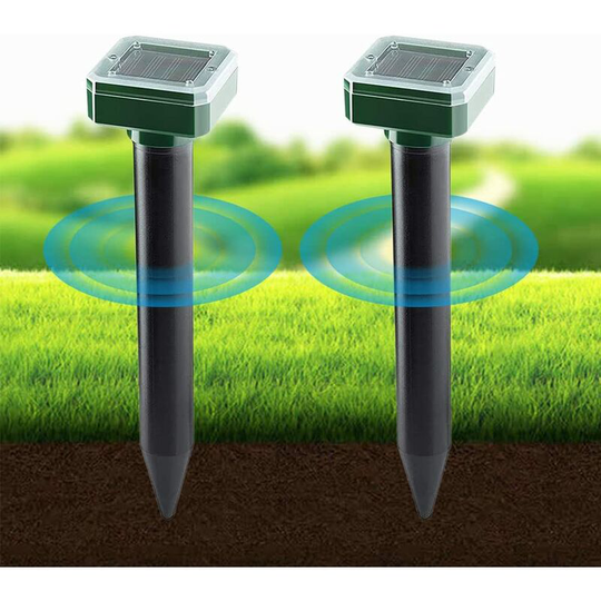 Hiasdfls - Solar Mole Repeller, 2 Pieces Ultrasonic Snake Repeller, Solar Mouse Repeller Outdoor, Solar Mouse Repeller Outdoor for Gardens Moles