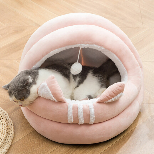 Katzenhaus Design Katzenohr Katzenhaus mit Bommel Katzenloch Velvet Litter Mat for Cats and Small Dogs Pink s