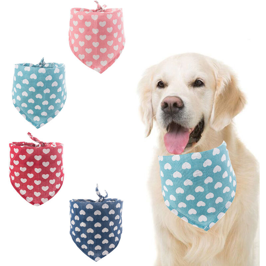 4-piece cat scarves, triangular scarves, saliva scarves, dog teddy golden hair scarves, necklaces, peach hearts, cotton and linen fabrics
