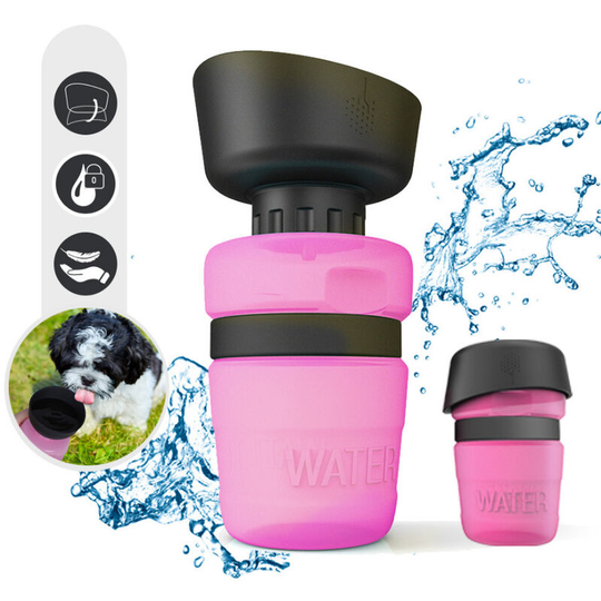 Dog Water Bottles, Dog Water Bottles Travel, Portable Dog Water Bottle, bpa Free 600ML Rose - Muff